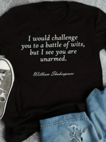 A Humorous Phrase That Expresses Wit And Confidence With An Intellectual Touch, Inspiring Self-Esteem And A Sense Of Humor For Modern Women. A Comfortable And Versatile Casual Women's T-Shirt. - 黑色 - 查看 8