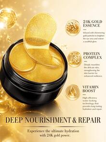 60pcs Gold Eye Masks, Under Eye Patches, Strong Moisturiz, Cooling, Look Reduced Wrinkles, Look Reduced Dark Circles, Gel Eye Patches Suitable For Swollen Eyes Dark Circles, Improved Under The Eye Patches Skin Loosen, Improve And Firm Eye Skin - 黃色 - 查看 4