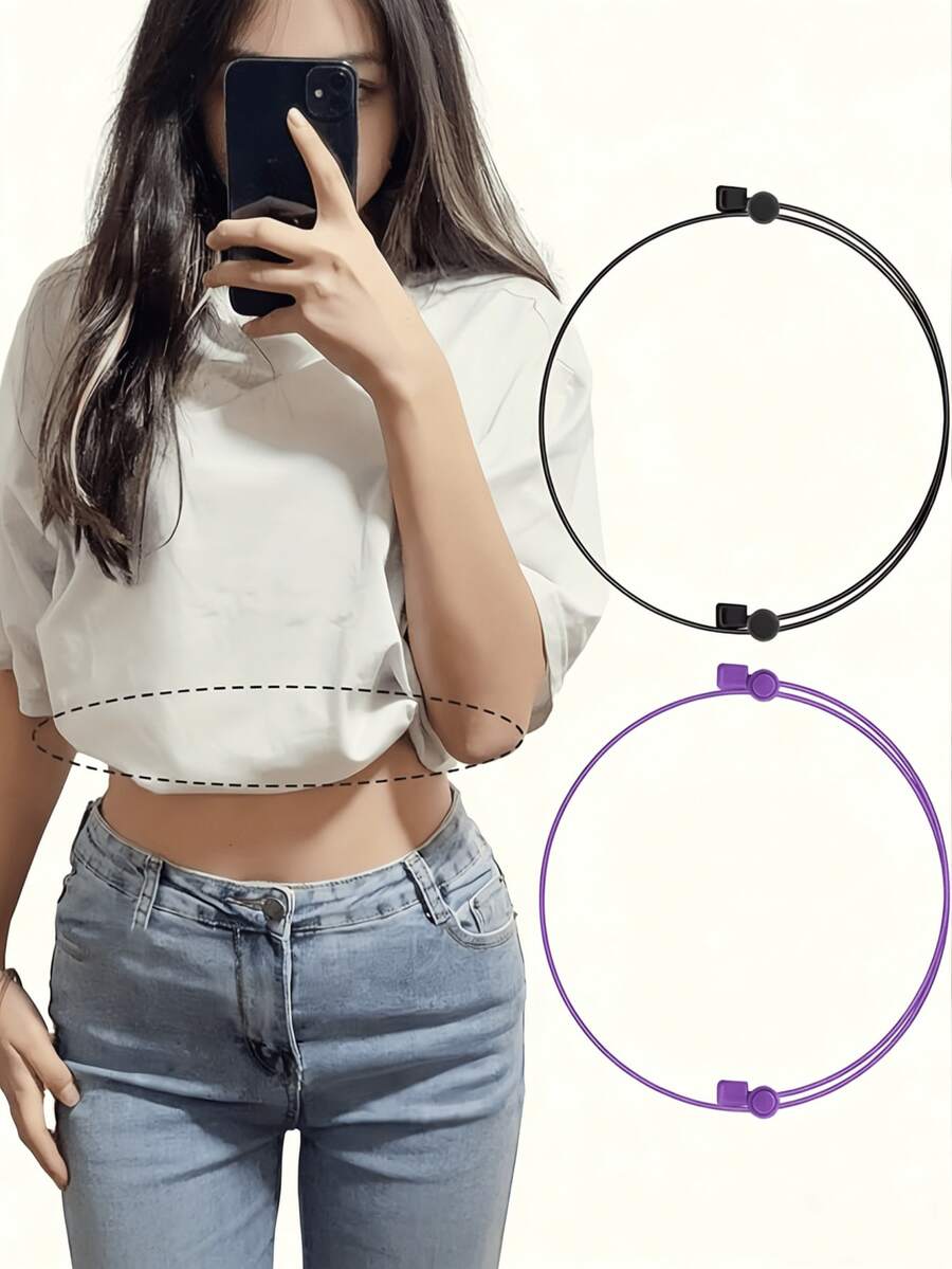 3pcs Adjustable Shirt Tuck-In Belt - Elastic Cinch Waist Belt - Adjustable Waistband For Tops, Sweaters, Blouses - Seamless Midsection Control, Shirt Stay, Waist Trainer, Seamless Design, Smooth Texture - Multicolor - View 1