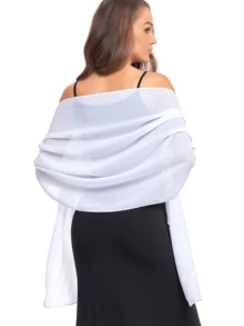 Khăn choàng voan phù hợp cho cô dâu, váy cưới, váy dạ hội và trang phục cho các dịp đặc biệt. - trắng - Xem 2