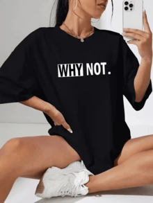 An Inspiring Phrase That Conveys A Positive Attitude And Confidence With Clear Lettering That Encourages Making Courageous Decisions And Expressing Freedom In Every Moment. A Modern, Comfortable, Casual Women's T-Shirt For Everyday Wear. - 黑色 - 查看 8