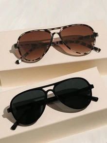 3 Pairs Women's Aviator Eyeglass Frames, Personalized Chic Ins-Style Fashion Street Minimalist Glasses Set, Suitable For Street Photography, Outdoor Leisure, Weekend Outfits, Driving, Fishing Decoration - 混色 - 查看 7