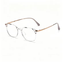 1 Cặp gọng kính mắt hình bầu dục bằng hợp kim titan kiểu dáng retro mới, unisex, phù hợp để đeo hàng ngày. - A - Xem 10