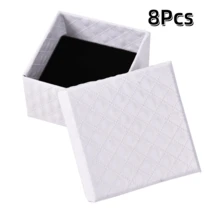 1 pieza/2/5/8/10/12Pcs-Caja de Joyas, Caja de Embalaje de Joyas con Patrón de Diamante, Caja de Collar de Plata, Caja de Almacenamiento de Anillos y Pendientes Caja Pequeña a Cuadros Negros - Multicolor - Ver 21