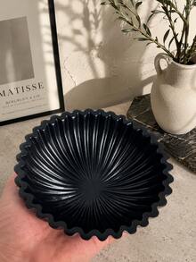 Large Decorative Bowl, Black Decorative Bowl, Home Decor - Pleated Bowl - Wavy Bowl - Scalloped Bowl - Fashionable Key Bowl, Suitable For Entryway Table - Multicolor - View 9