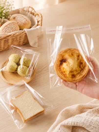100 Túi OPP trong suốt đơn giản - Thích hợp đựng bánh mì, bánh ngọt, bánh tart, bánh quy và các món tráng miệng - An toàn khi tiếp xúc với thực phẩm - Hoàn hảo cho các dịp lễ như Giáng sinh, Lễ Tạ ơn, Ngày Valentine, Eid Al Fitr, Ngày của Mẹ,