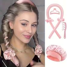 6pcs No-Heat Curling Hair Set, Includes Satin Headband, Hair Clips, Comb And Satin Scarf, Overnight Curling Tool For All Hair Types, No Damage - Multicolor - View 7