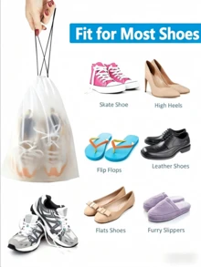 5/10/20 paia di borse di stoccaggio per scarpe sportive in plastica opaca e trasparente, scatole per scarpe riutilizzabili con laccetti, organizzazione domestica - Trasparente - Visualizzare 3