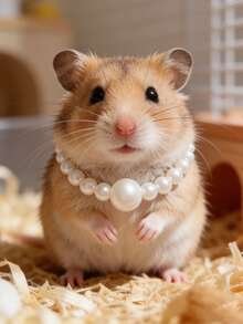 2 chiếc vòng cổ ngọc trai co giãn hình vẹt, chim sẻ vằn và chuột hamster. - trắng - Xem 4