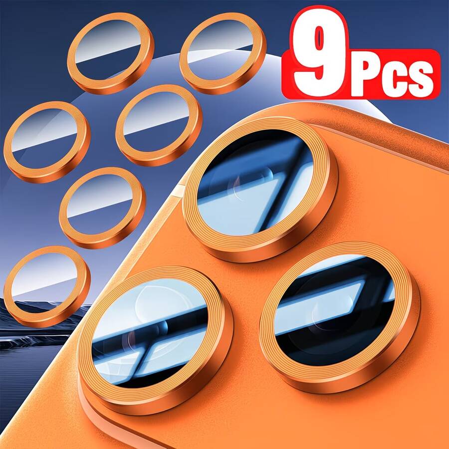 9pcs (CD Eagle Eye) Camera Lens Protector Stickers Compatible With Apple 11/12/13/14/15/16/17 Pro Max/Plus/Mini, CD Pattern, High Definition, Anti-Fall, Anti-Scratch
