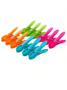 96/72/36/24/12pcs Colorful Plastic Clothes Pegs Laundry Clips Spring Clothes Pins Set For Clothes Towels Socks, Random Color, Space Saving - Multicolor - View 4