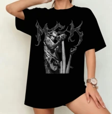 Machine GK Metal Font Live Performance T-Shirt | Gender-Neutral Oversized Rock Fan Shirt Black - Black - View 11