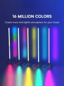 二合一USB落地灯，1000流明LED角灯，兼容SmartThings/Alexa/Matter，支持智能音乐同步，1600万色氛围灯，简约立式设计，适用于客厅、卧室、游戏室 - 三腳架 - View 3