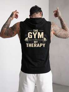 ZYNTH BALENO Áo hoodie không tay in hình "GYM" thời trang dành cho nam, phù hợp mặc hàng ngày và mọi mùa. - màu đen - Xem 1