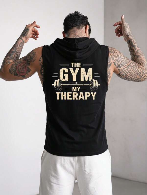 ZYNTH BALENO Áo hoodie không tay in hình "GYM" thời trang dành cho nam, phù hợp mặc hàng ngày và mọi mùa.