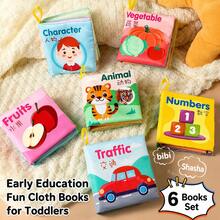 Buku Kain Bayi Edukasi Dini, Buku Kognisi Lembut Hewan dan Transportasi Bahasa Inggris, Mainan Bayi untuk Belajar Hewan Lalu Lintas Buah Bentuk dan Angka - MultiWarna - View 13