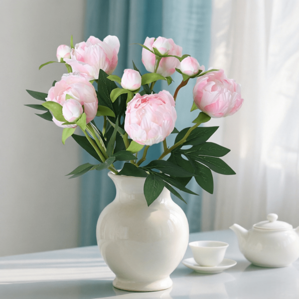 5 Stücke künstliche Pfingstrosen mit Stielen, künstliche Blumen geeignet für Hochzeitsdekoration, Kuchendekoration, Wohnzimmer, Esszimmertisch Dekoration, künstliche Pflanzen, Herbstdekoration, Raumdekoration, Schreibtischdekoration, Gartendekoration, Raumdekorzubehör, Geschenke.