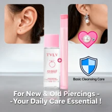 1 Box Peach Scented Ear Hole Cleansing Liquid, Fine Ear Hole Cleaning Thread, Anti-Clogging, Cleans Ear Wax, Includes 15ml Cleansing Liquid And 60pcs Cleaning Threads - Pink - View 9