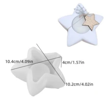 1个星形烛台硅胶模具，五角星烛台底座石膏树脂模具，家居装饰配件模具，适用于手工制作 - 星星燭台 - 查看 8