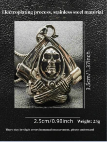 AD 淺灰色不鏽鋼天使驅魔摩托車鈴鐺，復古龐克騎行裝飾單車鈴，中性摩托車與單車改裝配件 - 灰色 - 查看 6
