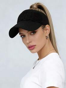 1 pieza Visera ajustable unisex, gorra casual multifuncional transpirable de protección solar, adecuada para uso diario con moda y funcionalidad - Multicolor - Ver 8