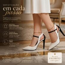 Women's Sandals, Elegant Pumps, High Heel 10cm, Bride, Wedding, Party - 黑與白 - 查看 2