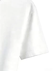 Camiseta de mujer de manga corta, estampado 2D  de balones de fútbol con múltiples diseños, balones de fútbol con pedrería y figuras geométricas en blanco y negro, cuello redondo casual - Blanco - Ver 4
