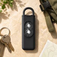 Portable Dual Strobe Personal Safety Alarm Keychain, Loud Siren Emergency Alarm With Flash Light For Women Students Travel Night Walking - Black - View 5