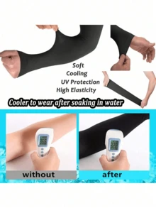 1 Pair Men's Summer UV Protection Ice Silk Arm Sleeves, Loose Oversized Sun Block Arm Warmers, Suitable For Festivals And Events - One Size - View 2