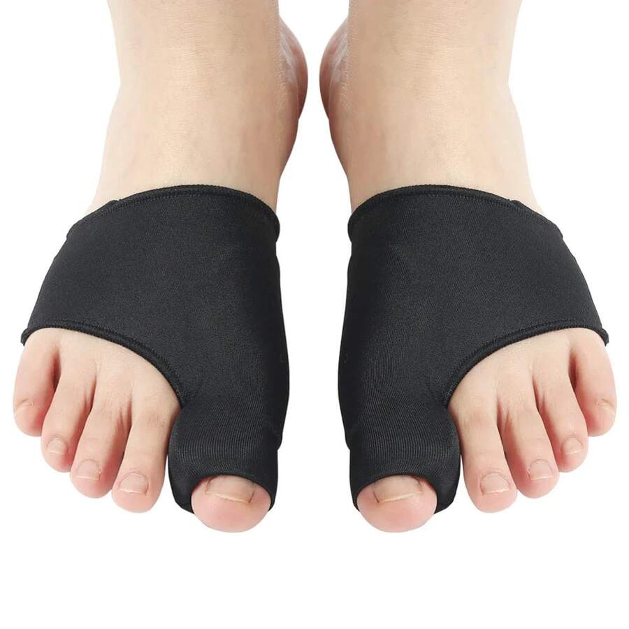 1pair Toe Covers, Thumb Massage Shoe Covers - Black - View 1