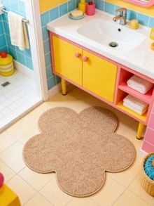 1 pièce Tapis de zone en forme de fleur à 5 pétales avec ananas, tapis décoratif pour chambre à coucher, salon, décoration de la maison, tapis lavable - Multicolore - Voir 2