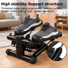 Verstellbarer Aerobic-Stepper mit Widerstandsbändern, tragbarer Mini-Treppensteiger für Bein- und Ganzkörpertraining, Fitnessgerät für das Heimtraining - Schwarz - Übersicht 7