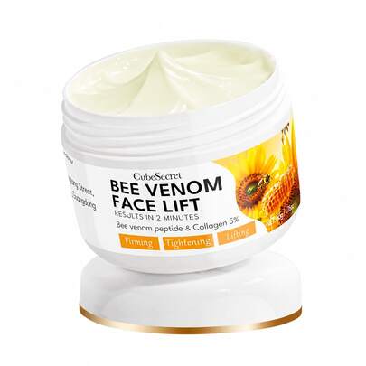 CubeSecret Bee Venom Collagen Face Cream 50g/1.76oz - Containing Bee Venom Peptide, Niacinamide And Shea Butter - Anti-Wrinkle, Firming, Deep Hydration And Brightening - Suitable For Dry/Mature Skin - Anti-Aging Day And Night Cream For Autumn/Winter