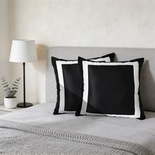 1pc Scandinavian Black & White Geometric Pillow Covers, Zip Closure, Machine Washable, 45x45cm, Ideal For Living Room, Sofa, Headboard, Car, And More, Decorative Pillows Minimalist Decor , Made Of Lightweight Polyester Material - Black and White - View 5