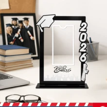 2D Acrylic Graduation 2026 Desktop Decor Money Clip Photo Frame, Creative Graduation Cap Cash Gift Display Stand, Graduation Party Table Decor Photo Frame, Student Gift, Home Desktop Decoration, Souvenir Gifts - A - View 4