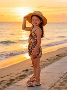 1 Pair Beige Fashion Children's Sandals, Girls' Flat Sandals, Bohemian , Colorful Woven Straps, Multiple Decorative Accessories, Lightweight & Comfortable, Soft Non-Slip Sole, Suitable For Summer Outings, Banquets, Beach Parties, Weddings, Vacations, Daily Wear, Beach Sandals, Girls' Sandals - Red - View 7