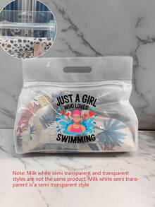 Sac de toilette transparent et imperméable avec imprimé de fille de natation, convient pour ranger le shampoing, la lotion, les cosmétiques et autres articles de salle de bain. Offre une solution de rangement à la fois élégante et pratique pour les voyageurs, les employés de bureau, les étudiants et les passionnés de beauté. Polyvalent pour les voyages, la salle de sport, l'hôtel et l'organisation quotidienne de la salle de bain - Multicolore - Voir 10