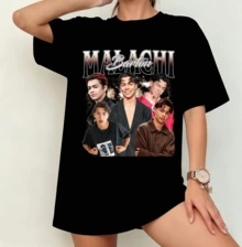 Malachi Barton Retro Collage T-Shirt | Gender-Neutral Oversized Actor Fan Shirt Black - Black - View 1