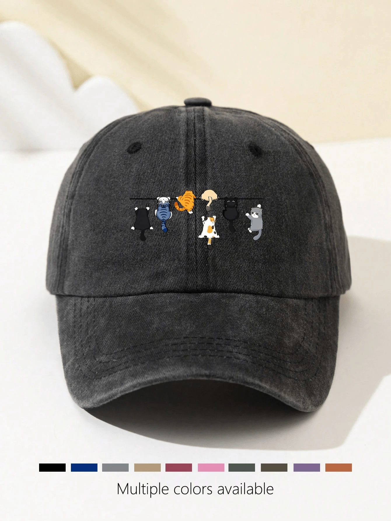 1pc Women's Soft Top Baseball Cap With Climbing Cat Print, Breathable Adjustable Brim, Suitable For Daily Outings, Vacation, Camping, Outdoor Sports, Truck Drivers, Holiday Gift- Hats For Women,Women Baseball Cap,Trucker Hats For Women,Beach Hat,Gorras Para Hombre,Unisex Sun Hat,Outdoor Sun Cap,Valentine Theme Cap,Daily Wear Hat,Beach Baseball Cap,Casual Sports Cap,Adjustable Baseball Cap,Street Style Cap - A - Xem 1