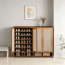 Zapateras Zapatero Moderno 8 Niveles Gran Capacidad Para Entrada Del Hogar - Marrón - Ver 1