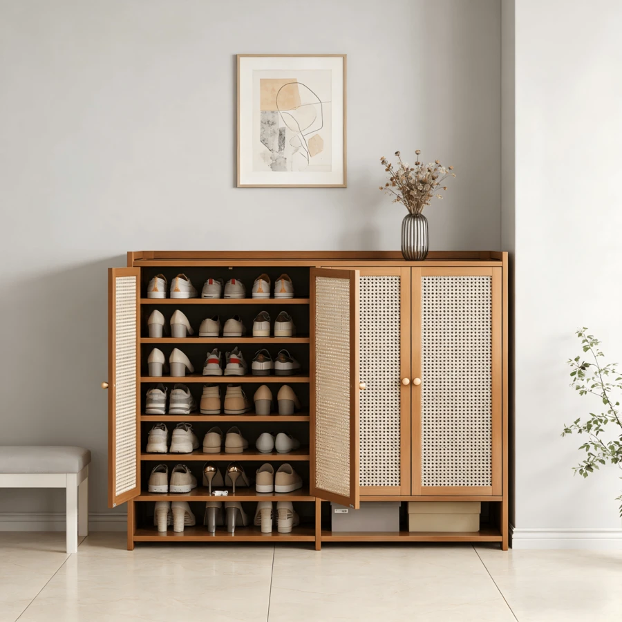 Zapateras Zapatero Moderno 8 Niveles Gran Capacidad Para Entrada Del Hogar - Marrón - Ver 1