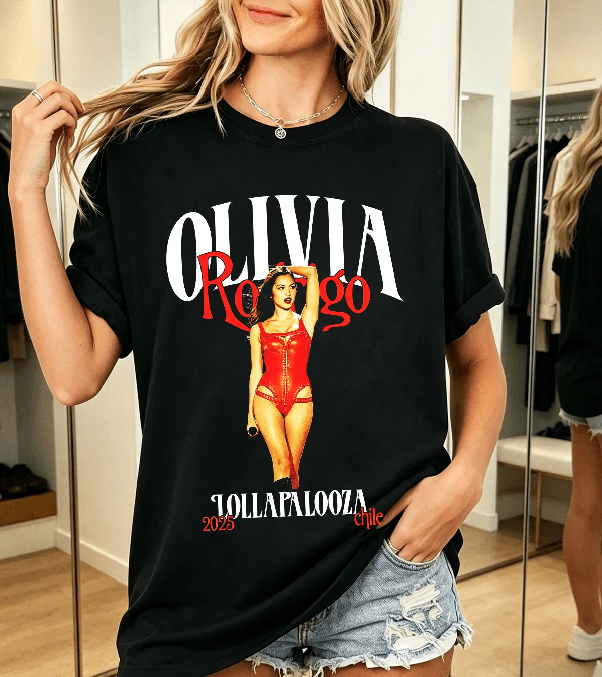 Olivia Rodrigos T-Shirt, 100% Cotton, 2000s Style, For Fans - Black - View 1