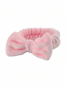1pc Women's Bow Headband, Flannel Facial Wash Headband Hair Accessory For Summer, Suitable As Halloween, Christmas, New Year, Mother's Day, Father's Day And Valentine's Day Gifts, Unisex, Mother's Day Gift, Bedroom Decor, Garden, Kitchen Decor, Summer, Beach, Travel Essential, Room Decor, Stress Relief Toy, Graduation - Multicolor - View 3