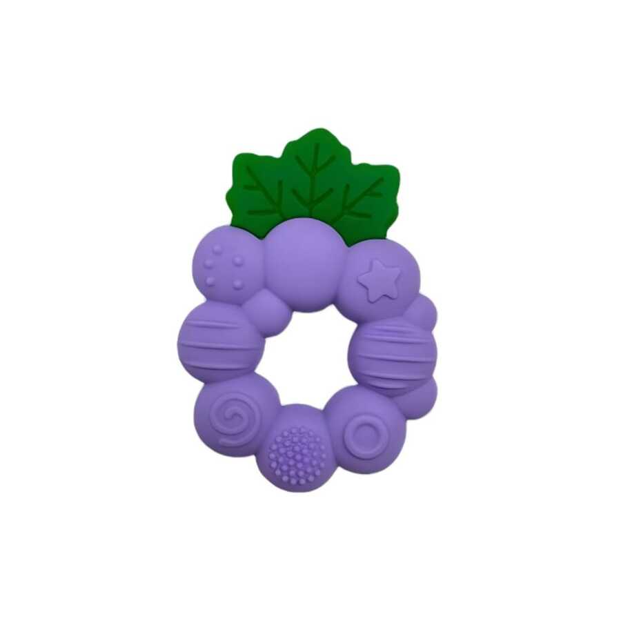 Grape Shape Silicone Baby Teether Fruit Shape Teether, Massages Gums Exercises Grip Calms Emotions Soft Chewing Toys Educational Baby Teething Toys - Purple - View 1