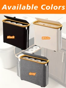 Baofeng 1个卫生纸篮 - 卫生纸收纳篮 - 终极浴室收纳篮。收纳篮、卫生纸整理架、浴室配件架 - 卫生纸架、封闭式卫生纸收纳容器 - 彩色 - 查看 9