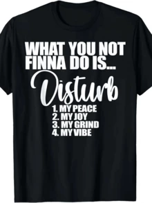 Frase motivadora que expresa actitud positiva al proteger la paz la alegría el esfuerzo y la energía personal en la vida diaria camiseta de mujer con estampado moderno casual y cómodo para uso urbano - Negro - Ver 8