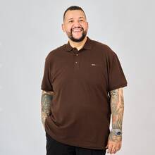 Men's Plus Size Polo Shirt Zero Kelvin Premium Piqué Elastane, Non-Cutting, Comfortable And Perfect Fit, Breathable, Elegant Casual Style, Large Sizes G1 G2 G3 G4 G5 - 鏽棕色 - 查看 4