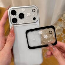 Pegatinas de estrella y flor transparentes con brillo + Película protectora de lente, que incluye diseño de sakura. Esta película protectora de cámara transparente es compatible con iPhone 17 Pro/17 Pro Max - Multicolor - Ver 2