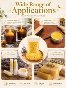 1包(100克/200克/500克/1000克)黄色蜂蜡颗粒,DIY蜡烛制作蜂蜡颗粒,手工香薰蜡烛原料,家居香氛工艺品,蜡烛制作材料 - 多重規格 - 查看 6
