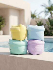 Inflatable Arm Bands With Dual Air Chambers, Suitable For Children 3+ Years Old, Essential For Swimming Pool And Beach In Summer - Multicolor - View 3